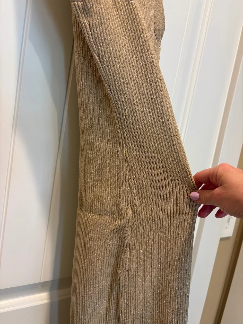 MICHAEL KORS - NWT Sleeveless Ribbed Gold over-the-knee Dress in GOLD (Size S)